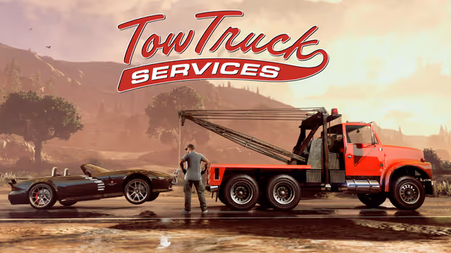 GTA Online, Mission, Vehicle, Official, Tow Truck Services, Vapid Tow Truck (Chop Shop), Utility, Bravado Banshee, Sports