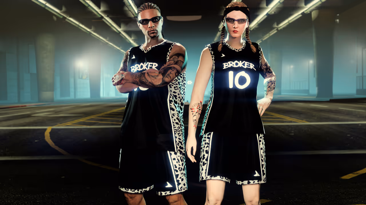 GTA Online, Official, Character, Clothes, GTA Online Protagonist, Broker Prolaps Basketball Top, Broker Prolaps Basketball Shorts