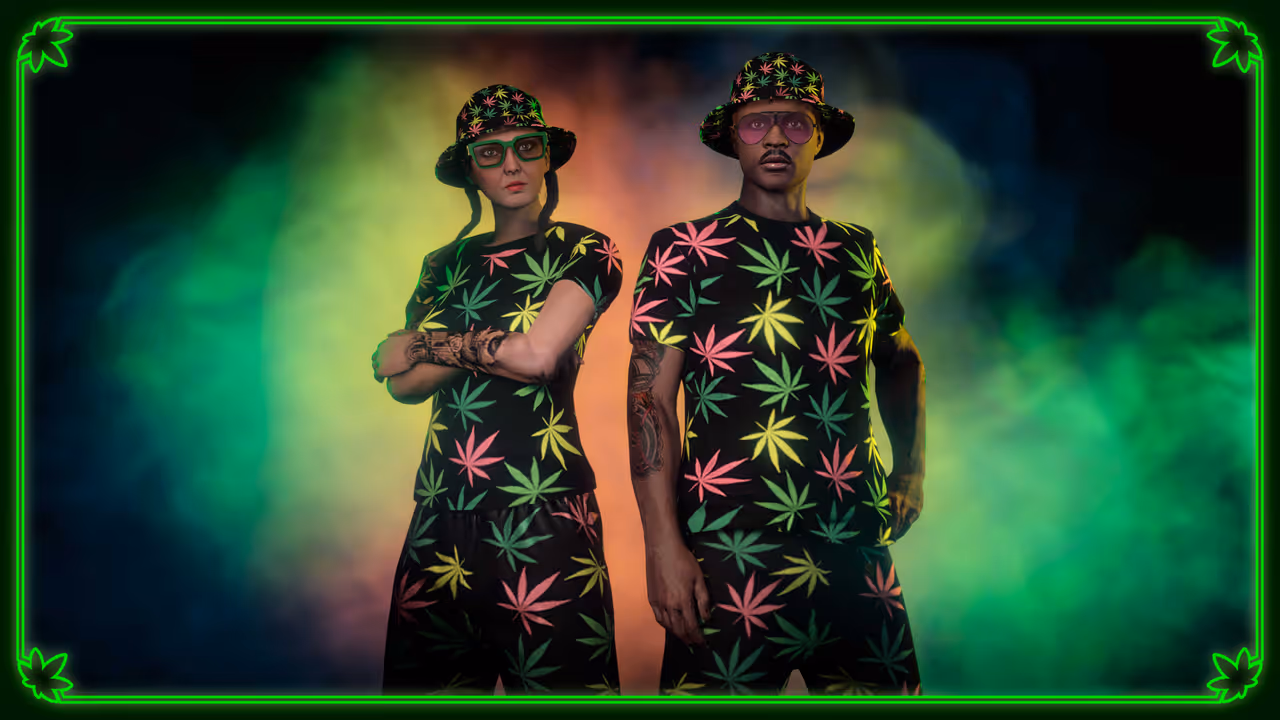 GTA Online, Official, Character, Clothes, GTA Online Protagonist, Multicolor 420 Festival Outfit
