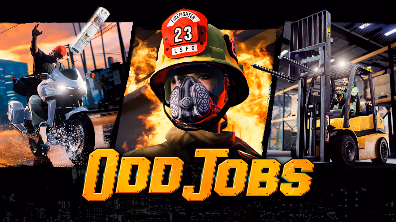 GTA Online, Official, Mission, Odd Jobs, Paper Route, Firefighter, Forklift Operator