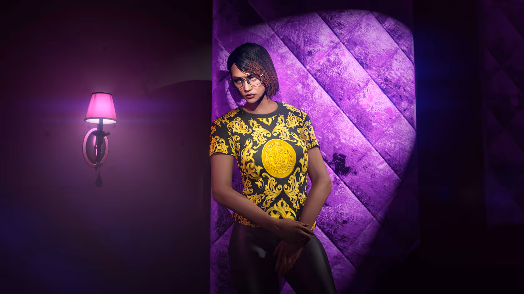 Black SC Ornate Tee in GTA Online