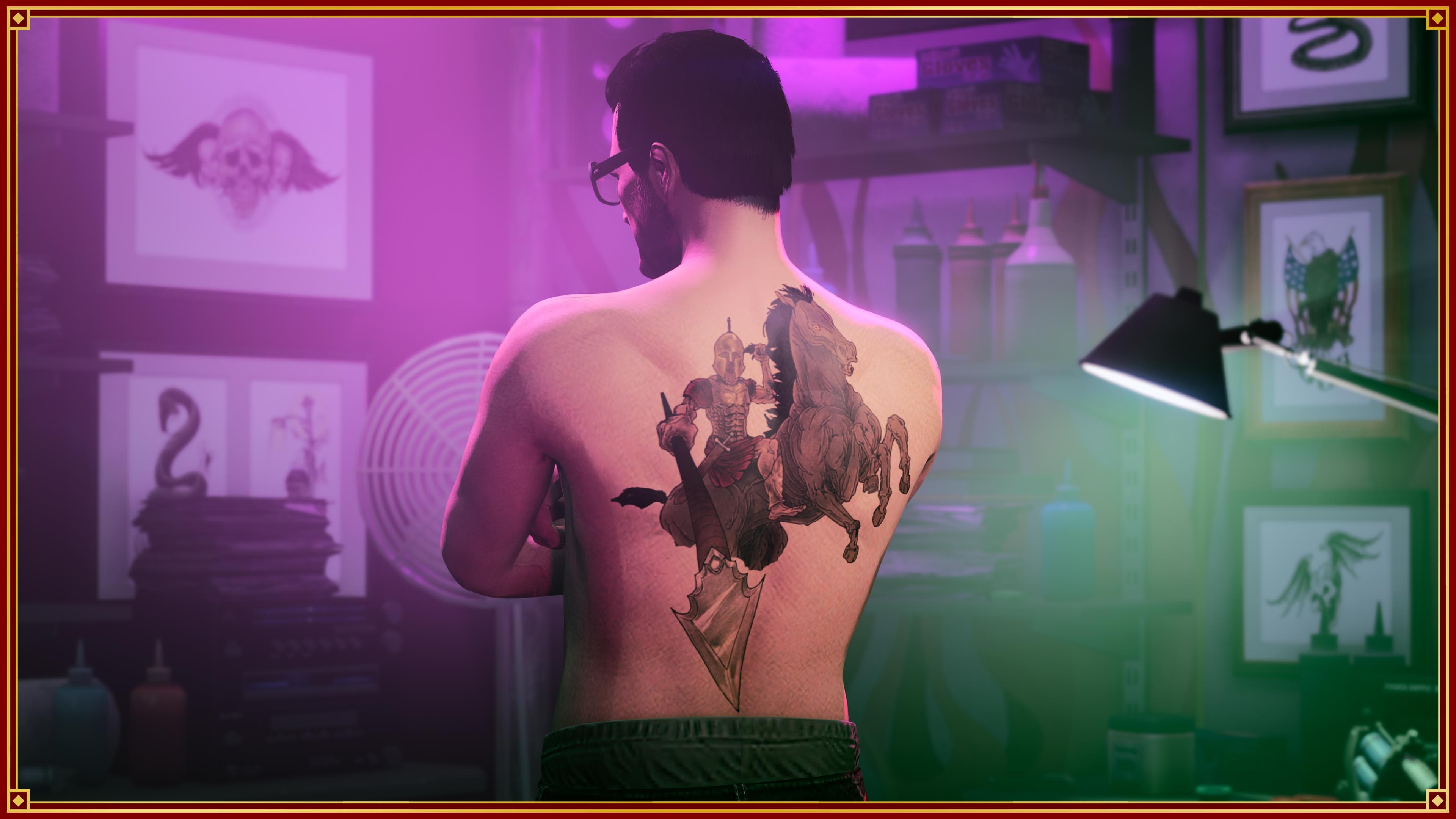 GTA Online, Official, Character, Tattoos, GTA Online Protagonist, Horse Tattoos
