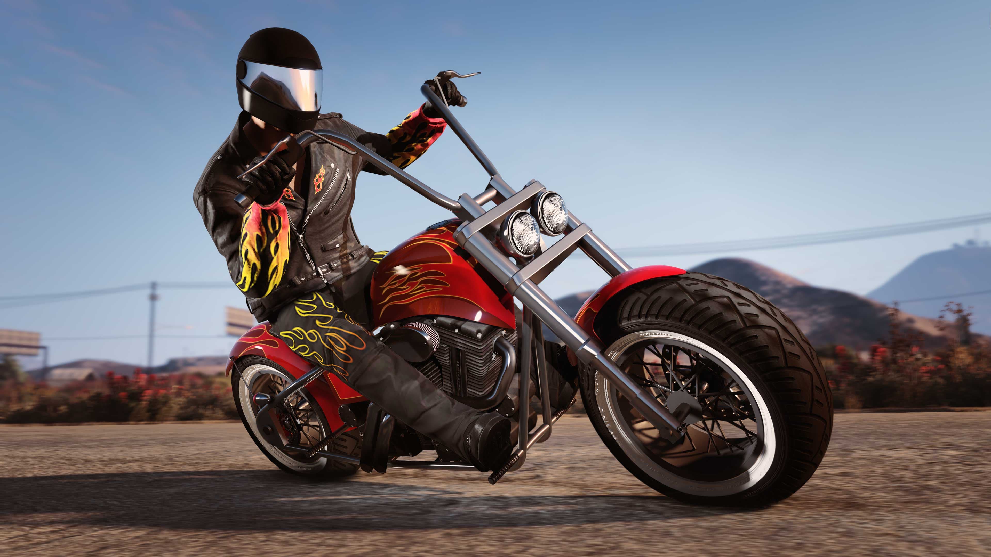 GTA Online, Official, Vehicle, Character, Clothes, Western Zombie Chopper, GTA Online Protagonist, Western MC Jacket, Western MC Pants