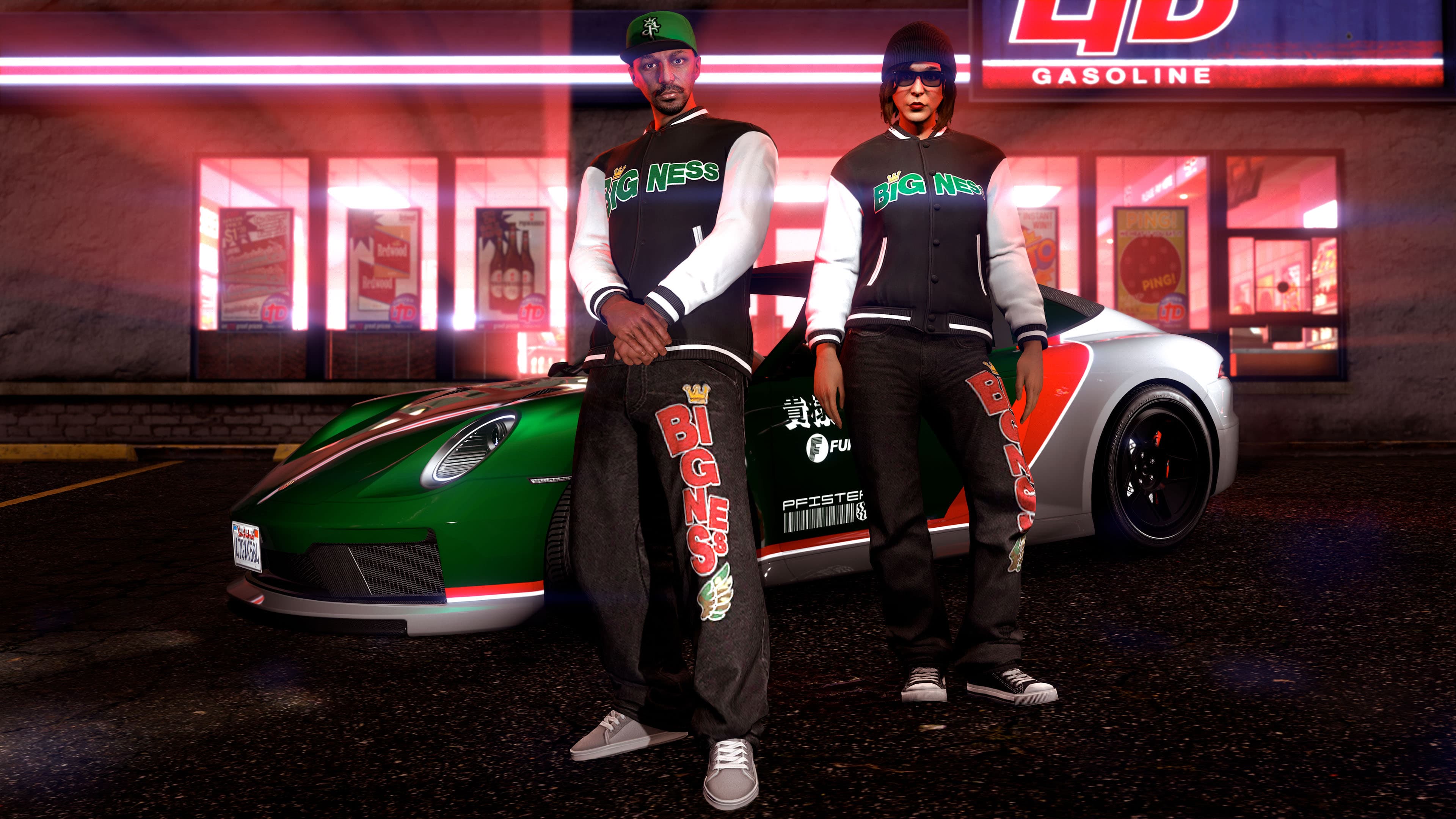 GTA Online, Official, Character, Clothes, GTA Online Protagonist, Bigness Crowned Varsity Jacket, Bigness Crowned Wide Pants