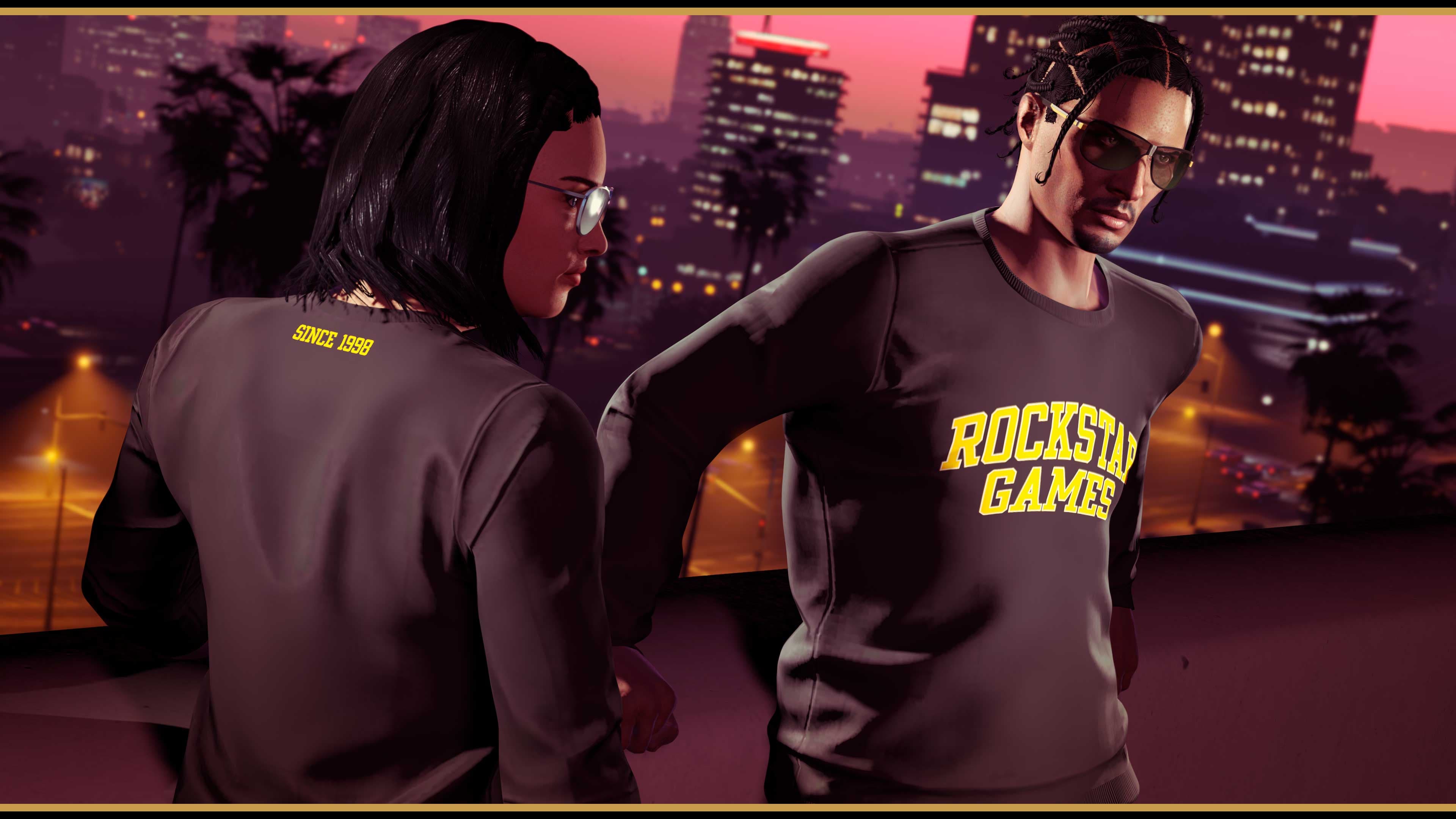 Black Rockstar Varsity Crewneck, GTA Online