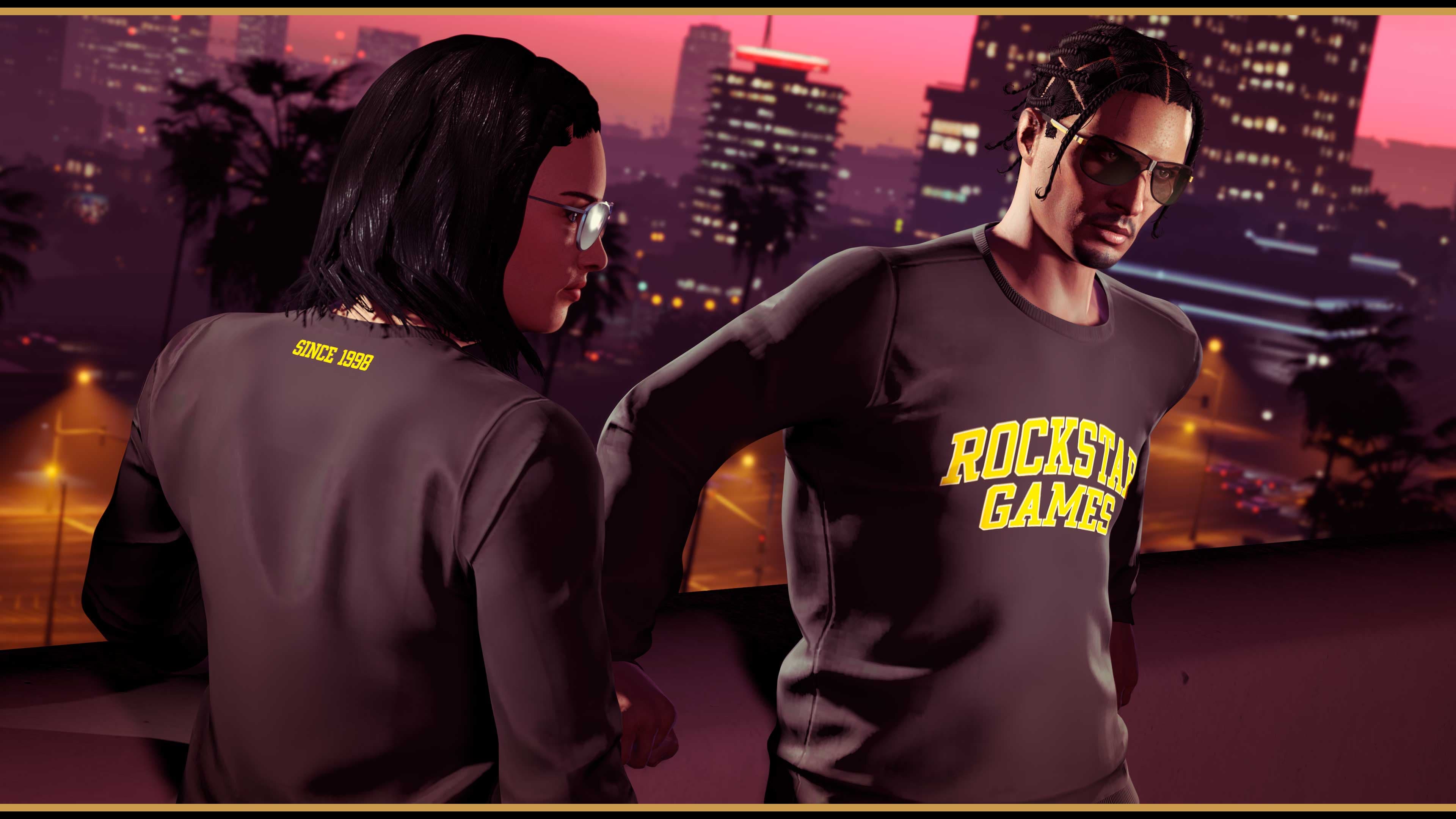 Black Rockstar Varsity Crewneck, GTA Online