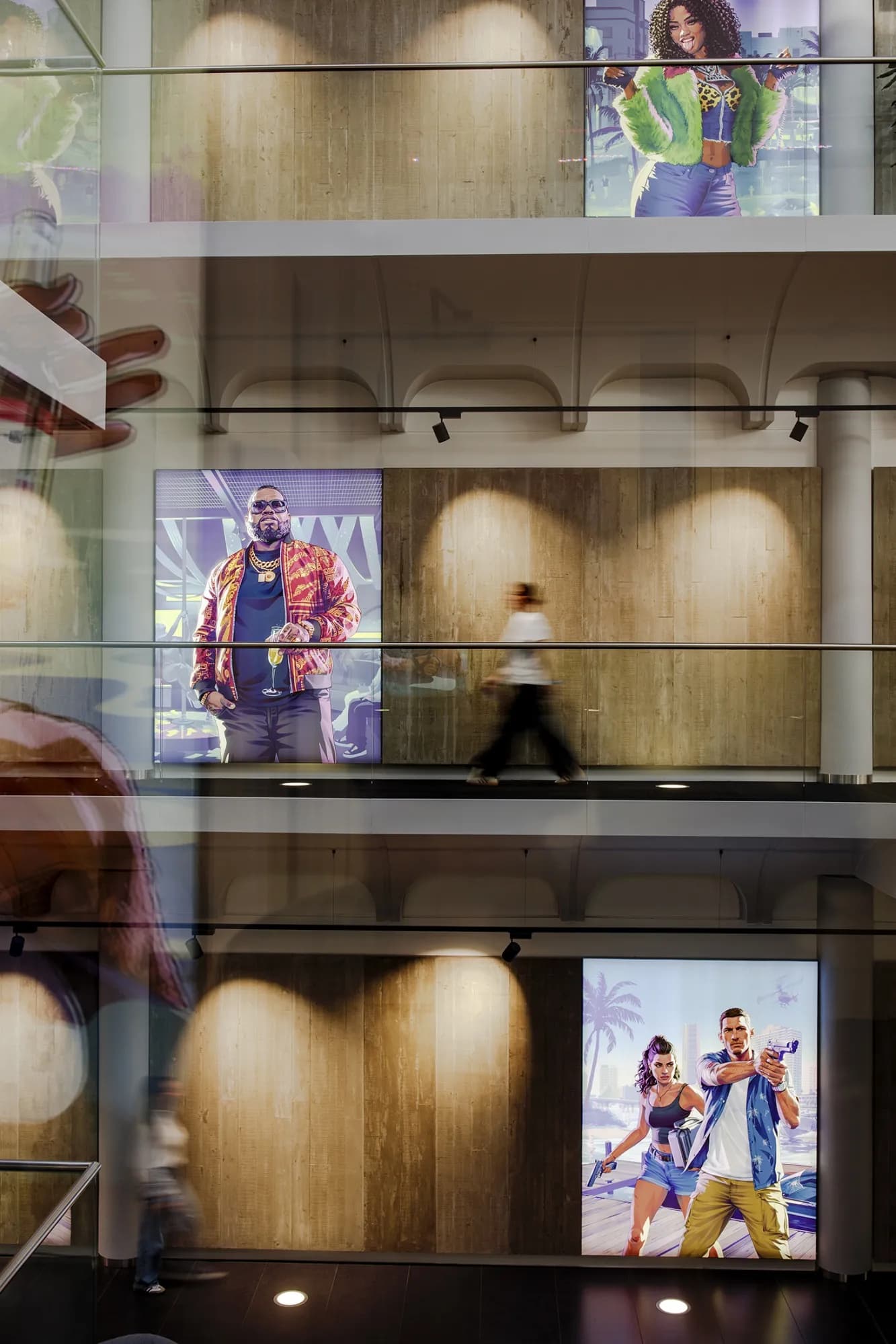 Rockstar North, office, Edinburgh, atrium, GTA 6 character art