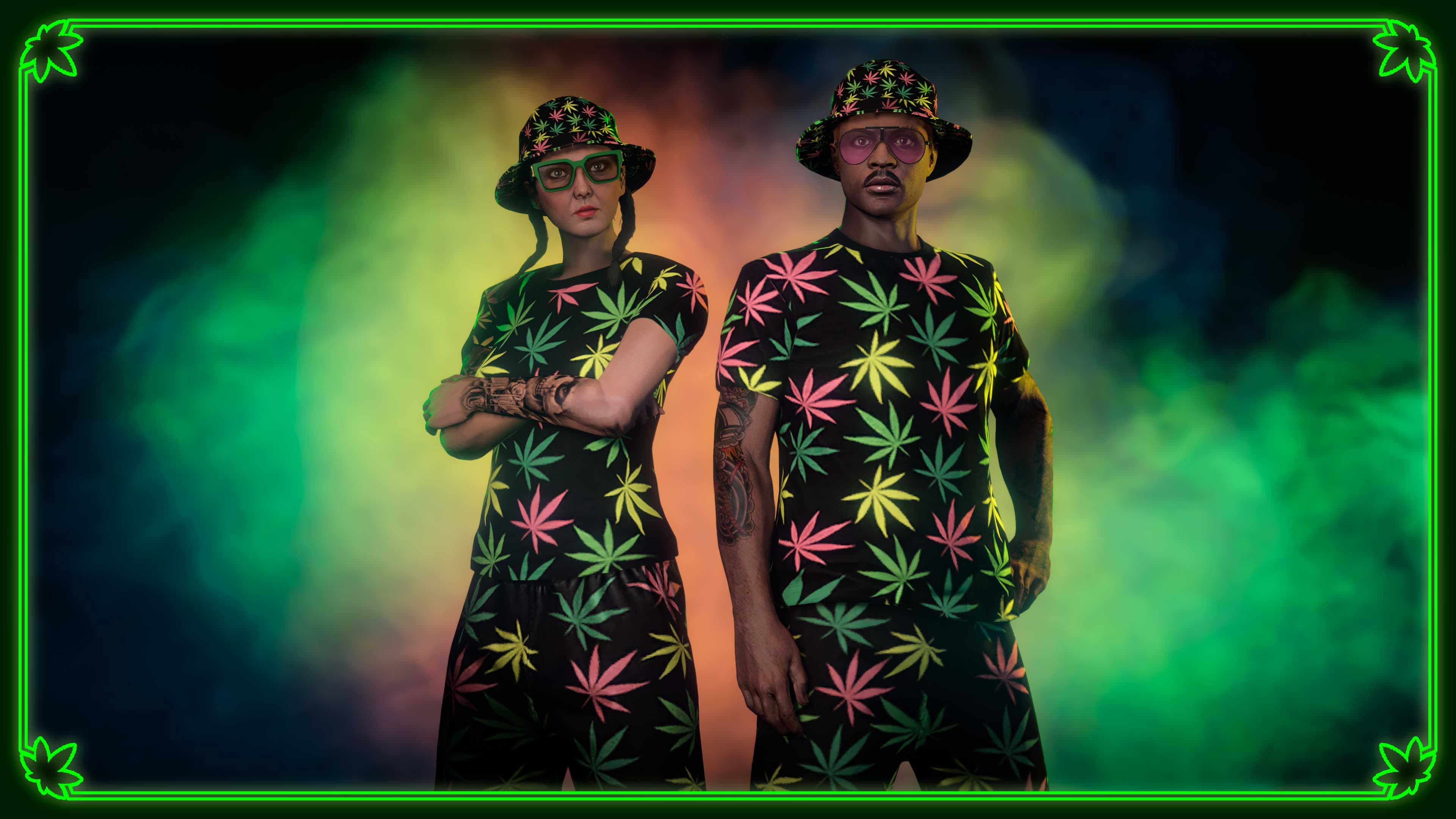GTA Online, Official, Character, Clothes, GTA Online Protagonist, Multicolor 420 Festival Outfit