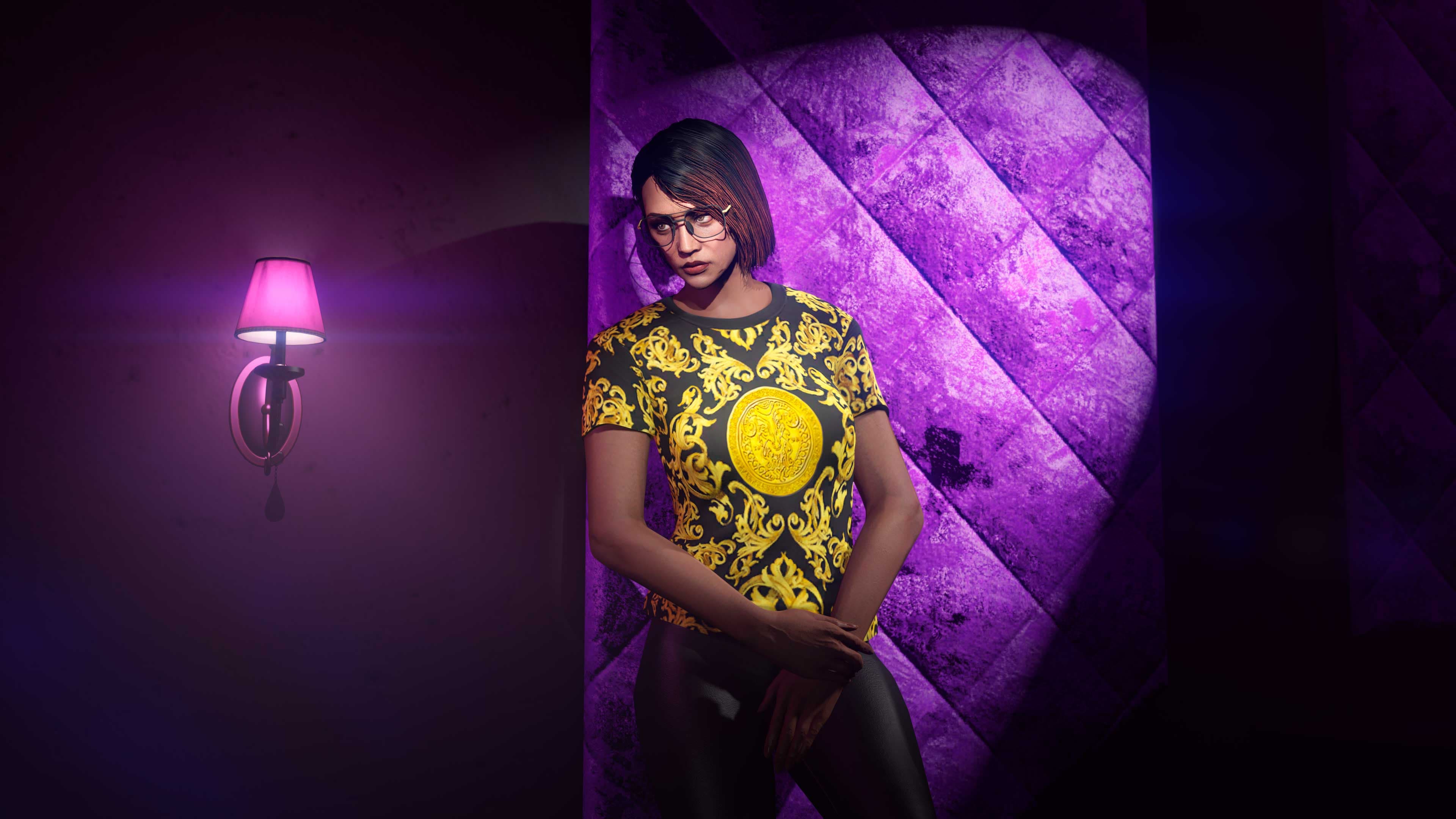 Black SC Ornate Tee in GTA Online