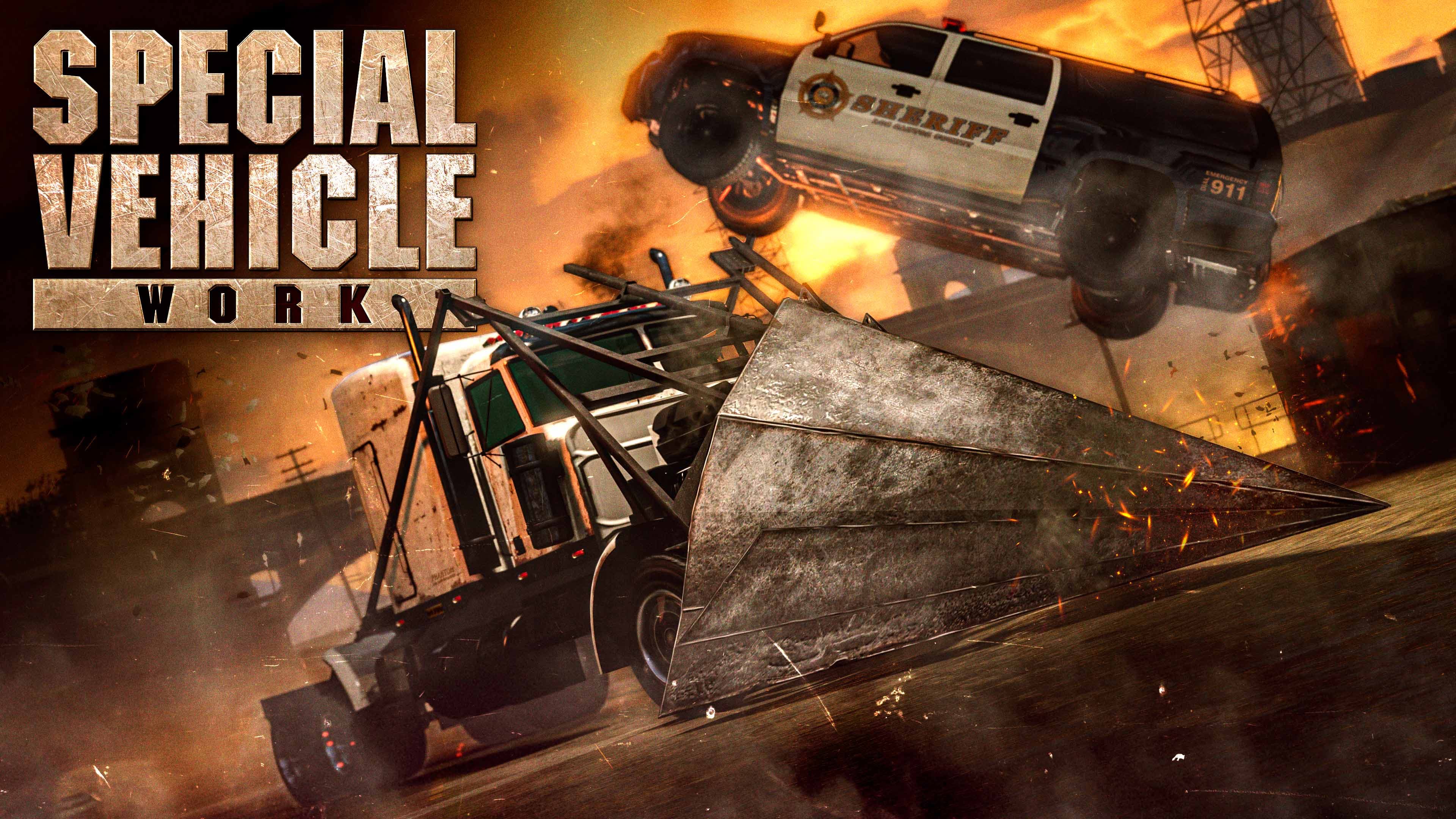 GTA Online, Official, Mission, Vehicle, Special Vehicle Work, JoBuilt Phantom Wedge, Commercial, Declasse Sheriff SUV, Emergency