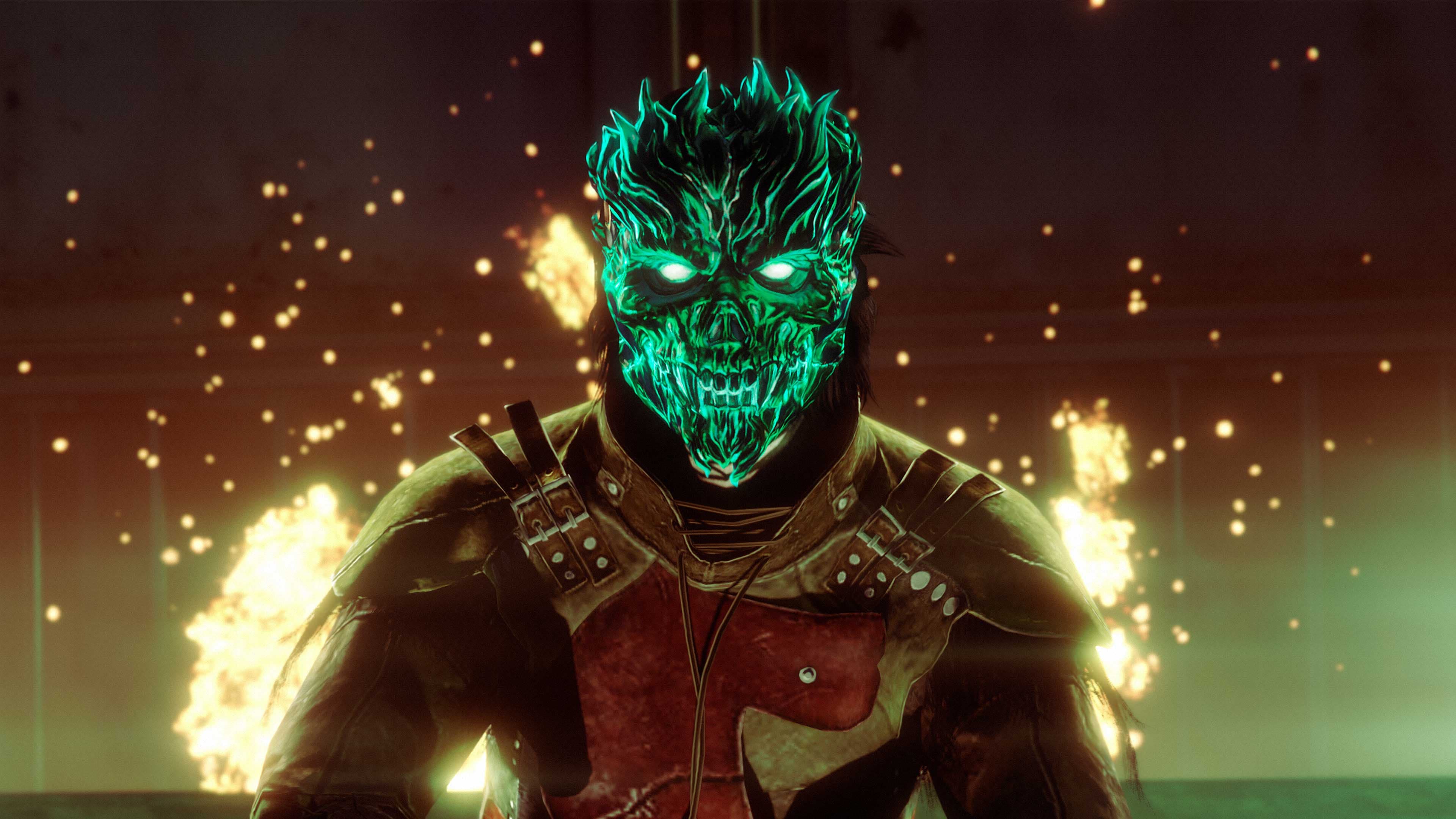 Green Flaming Skull Mask in GTA Online