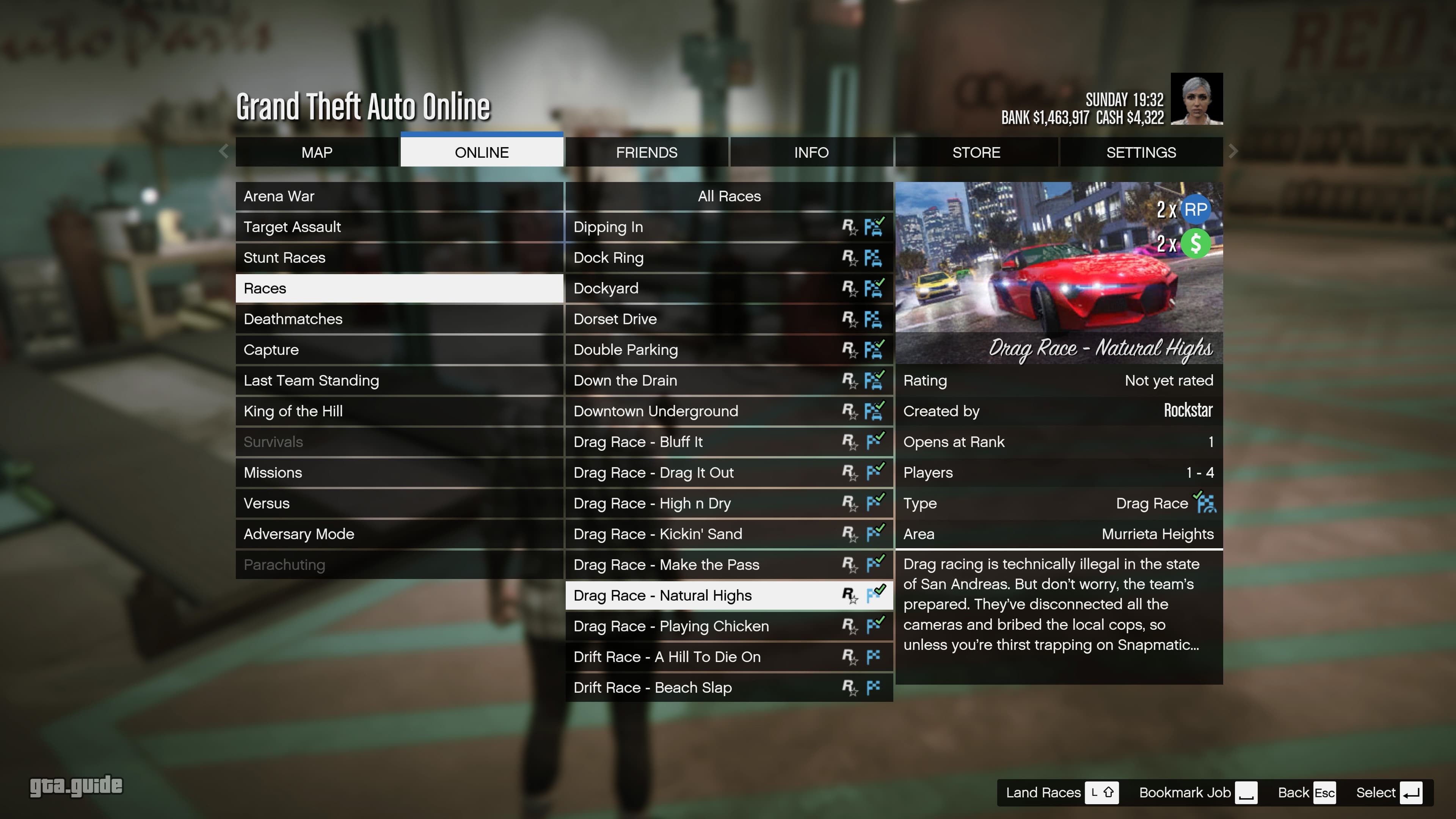 Drag Racing in GTA Online