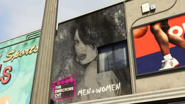 One of The Twins from the cover art of GTA Vice City used in advertising vice city references