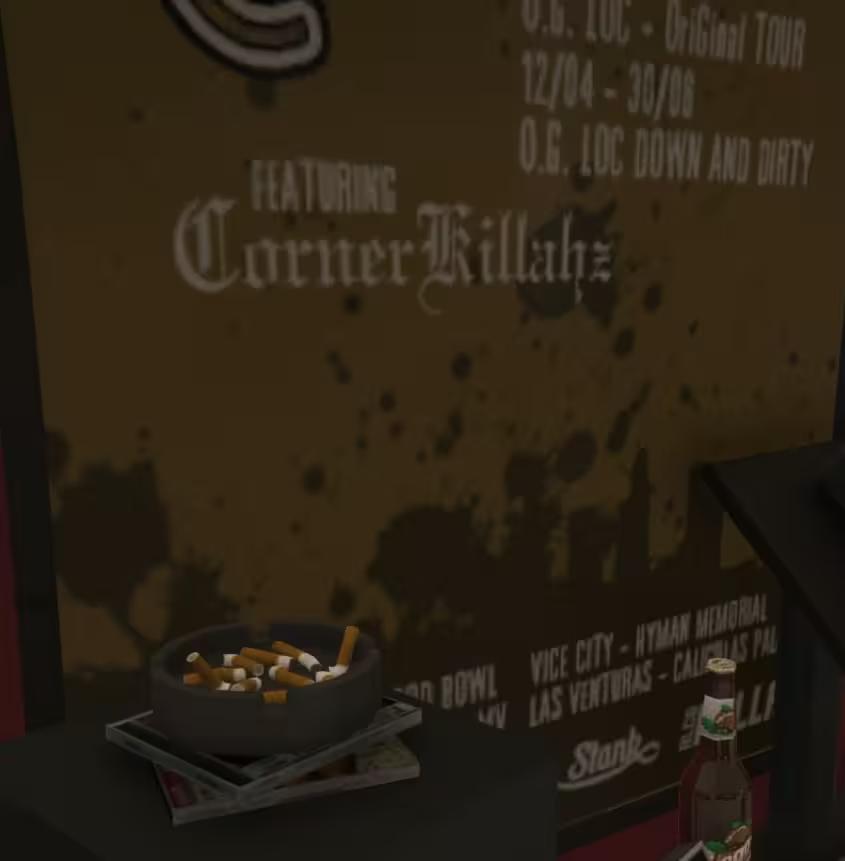 OG Loc tour poster on the wall vice city references