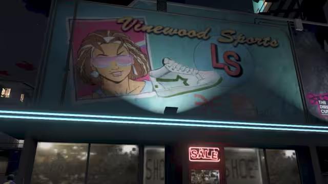 Toni on a billboard in Hawick vice city references