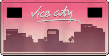 An unused Vice City license plate from the iFruit App vice city references